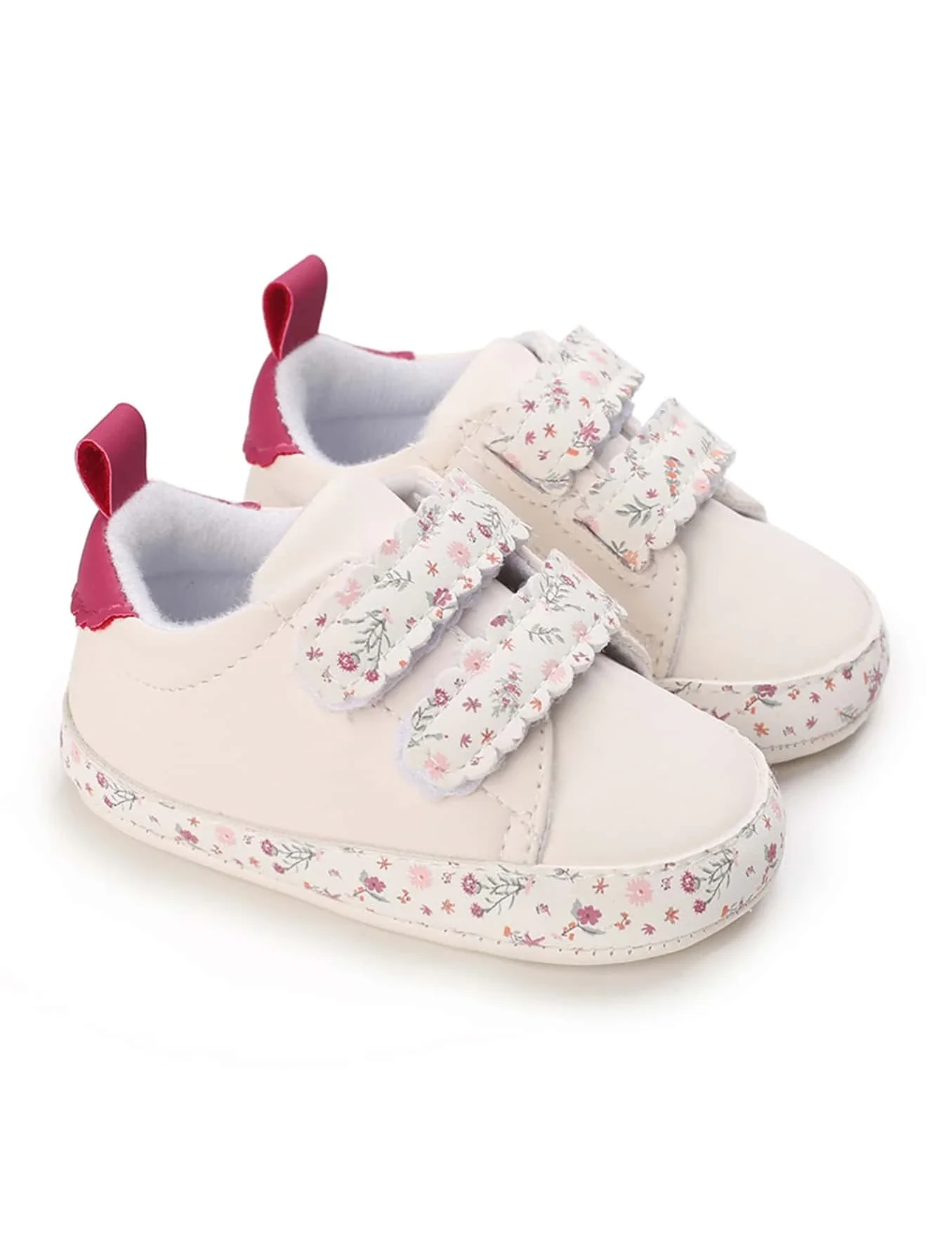 Baby Floral Pattern Hook-and-loop Fastener Sneakers