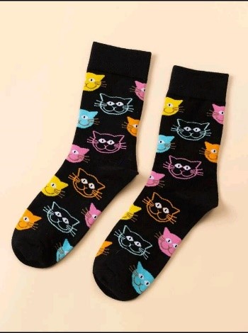 Cartoon Cat Crew Socks