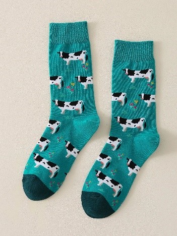 Cow Print Crew Socks