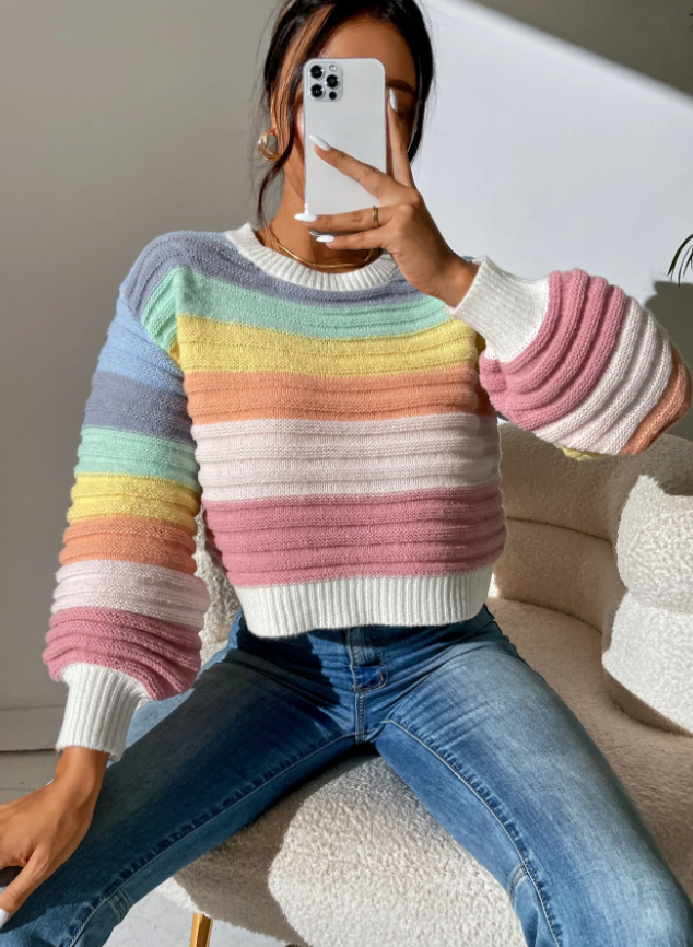 MOOSTA Colorblock Drop Shoulder Sweater