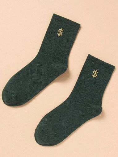 Dollar Pattern Crew Socks