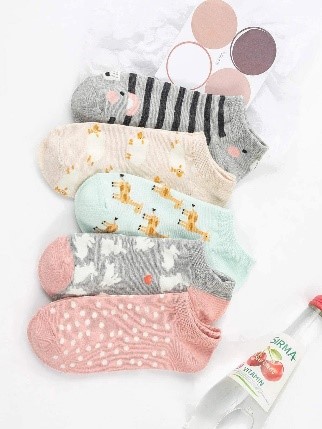 5pairs Cartoon Graphic Ankle Socks