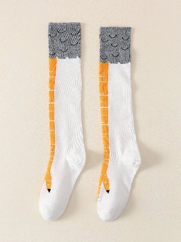 Chicken Claw Pattern Over The Calf Socks