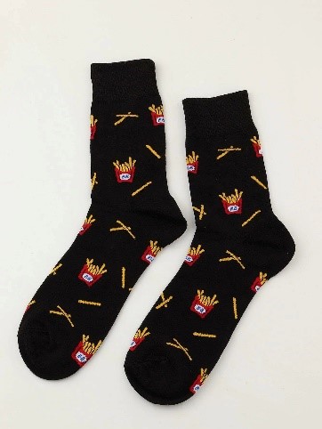 French Fries Pattern Socks