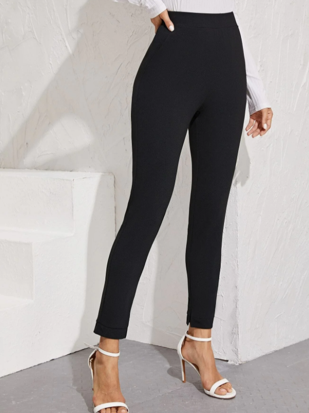 High-Rise Vented Ankle Cut Trousers